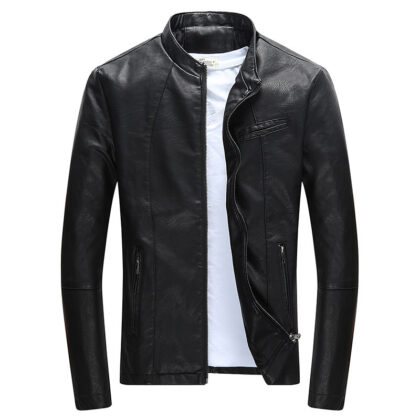 Men’s Leather Jacket with Fleece Lining