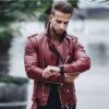 European and American Fashion Slim Leather Jacket
