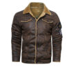 Leather Men's Plus Cashmere Motorcycle Leather Jacket - Image 3