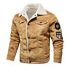 Leather Men's Plus Cashmere Motorcycle Leather Jacket